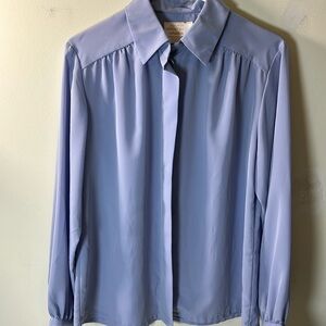Vintage Country Sophisticates by Pendleton periwinkle pastel button down Size 14